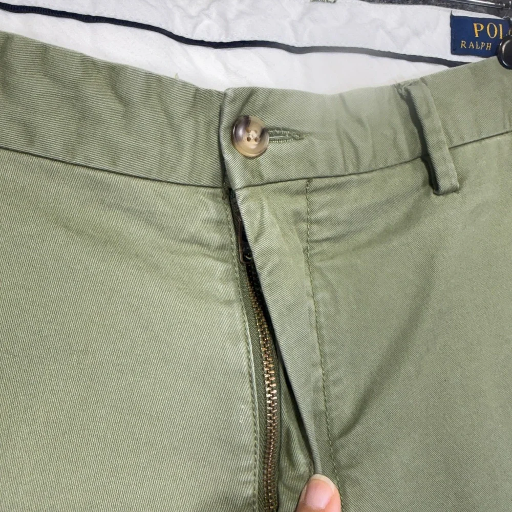 Polo Ralph Lauren Stretch Slim Fit Chino Pants Mens 36x32 Green Cotton Blend